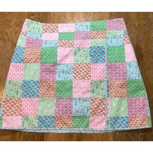 Vineyard Vines Faux Wrap Patchwork Skirt Sz 6 Lined Side Zip